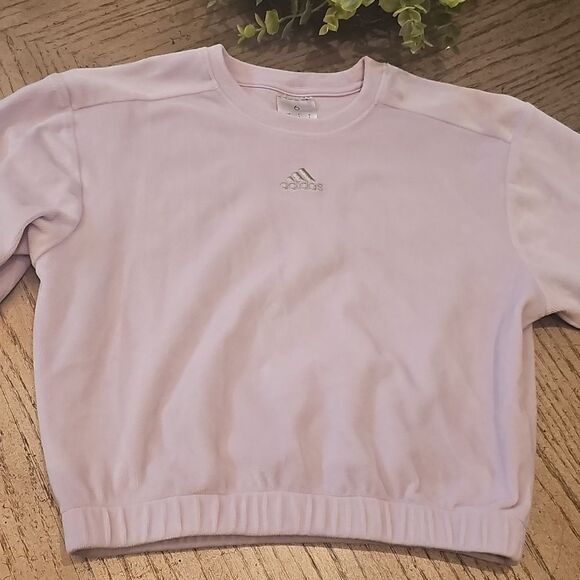 Adidas Velour Ribbed Lavender Sweatshirt Size 6 - Picture 12 of 12